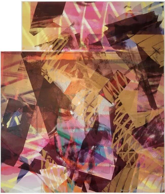 Abstract geometric art with vibrant colors, only available at Chelsea Art Group - New York City top trusted art advisers in conceptual, drawing, painting, photography and sculpture.