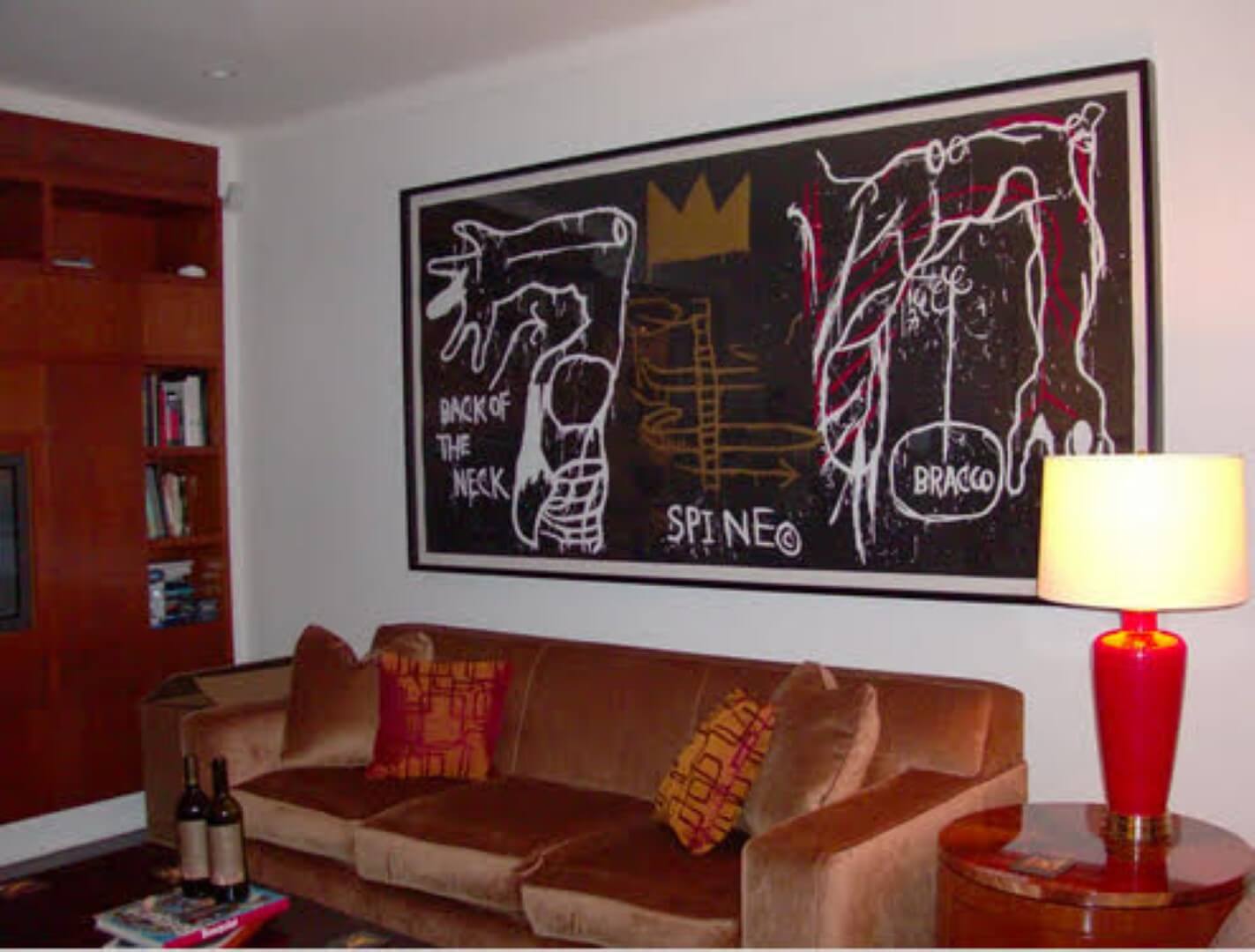 Abstract art piece in a modern living room setting, only available at Chelsea Art Group - New York City top trusted art advisers in conceptual, drawing, painting, photography and sculpture.