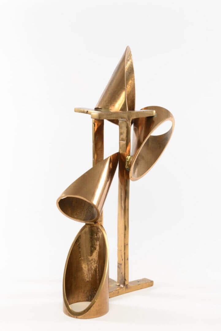 Rare polished bronze maquette by Alexander Liberman, available at Chelsea Art Group - New York City top trusted art advisers in conceptual, drawing, painting, photography, and sculpture.