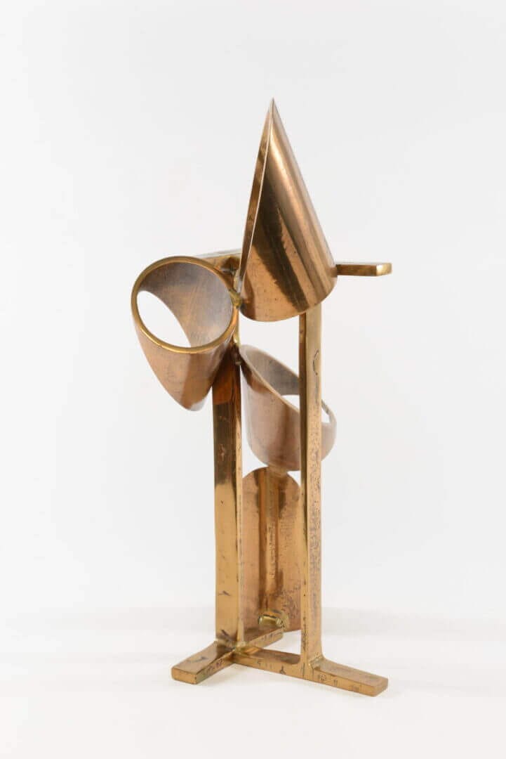 Rare polished bronze maquette by Alexander Liberman, available at Chelsea Art Group - New York City top trusted art advisers in conceptual and sculpture.