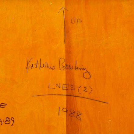 Handwritten text on orange background, featuring artist signature and date, available at Chelsea Art Group - New York City top trusted art advisers in conceptual, drawing, painting, photography, and sculpture.