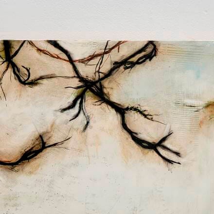 Abstract branches on textured background, exclusive art available at Chelsea Art Group - New York City top trusted art advisers in conceptual art and sculpture.