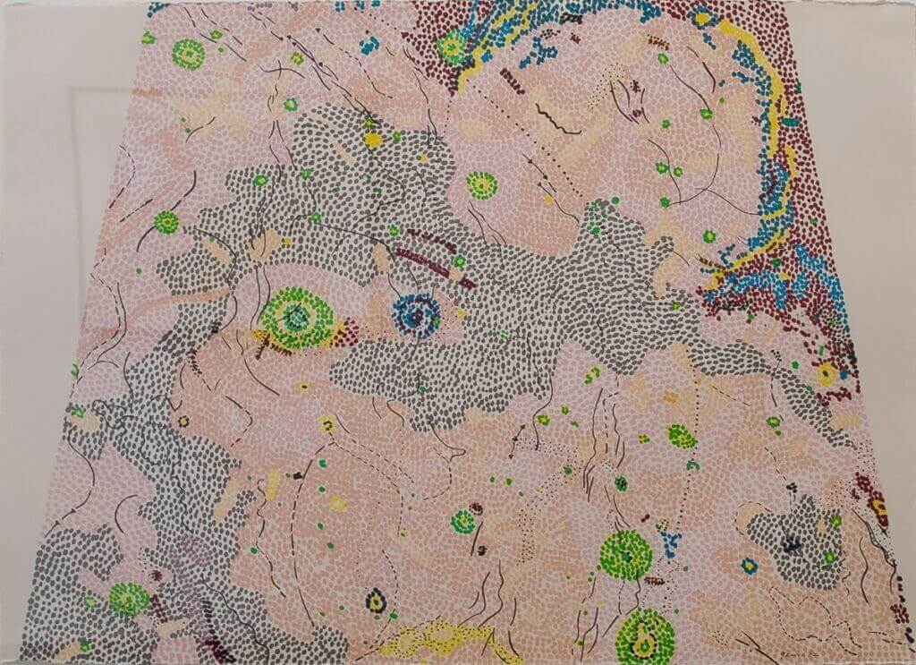 Geologic map artwork from lunar series, showcasing intricate details, available at Chelsea Art Group - New York City top trusted art advisers.
