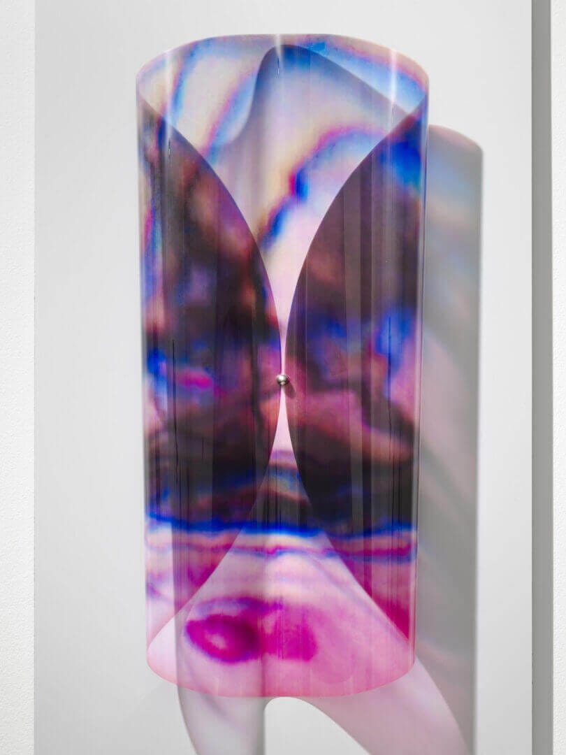 Colorful abstract sculpture with vibrant hues, exclusively available at Chelsea Art Group - New York City top trusted art advisers in conceptual art.