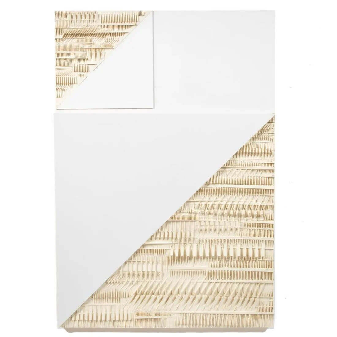 Abstract geometric artwork featuring layered textures, exclusively available at Chelsea Art Group - New York City top trusted art advisers in conceptual art.