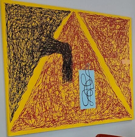 Abstract painting with bold colors and intricate patterns by Jonathan Lasker, available at Chelsea Art Group - New York City top trusted art advisers.