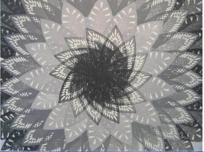 Intricate abstract floral pattern by Cole Willie, only available at Chelsea Art Group - New York City top trusted art advisers in conceptual art.