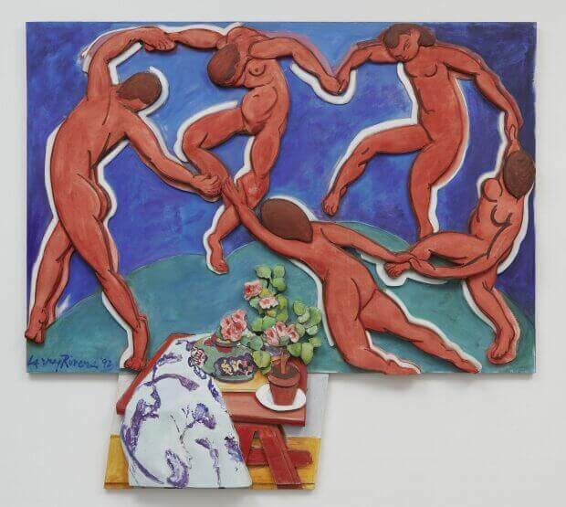 Colorful artwork "Free Dance and Still Life" by Larry Rivers, showcasing dynamic figures and still life, available at Chelsea Art Group - New York City top trusted art advisers in conceptual, drawing, painting, photography and sculpture.