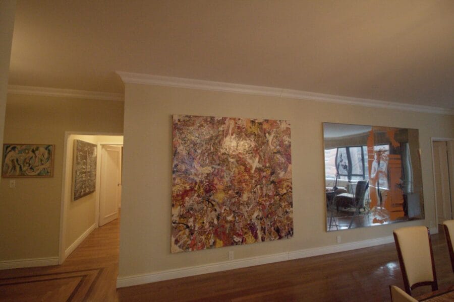 Abstract art display in a modern gallery setting, available at Chelsea Art Group - New York City top trusted art advisers in conceptual, drawing, painting, photography and sculpture.